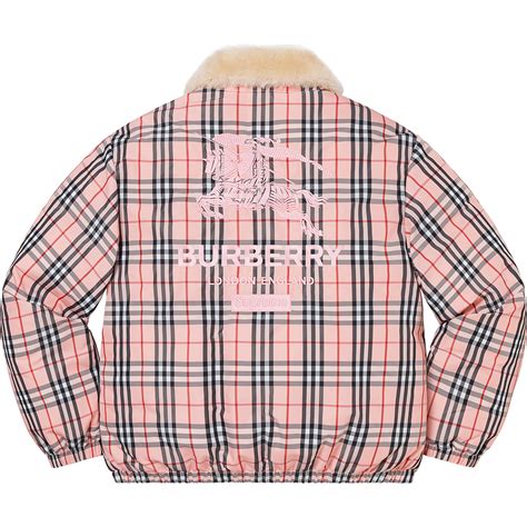 supreme new york burberry|supreme shearling collar down puffer.